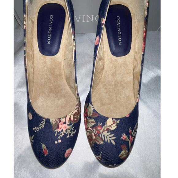 Covington Isle Floral Cork Wedge Heels - Size 6 1/2 M - New in Box‎ - Picture 5 of 9